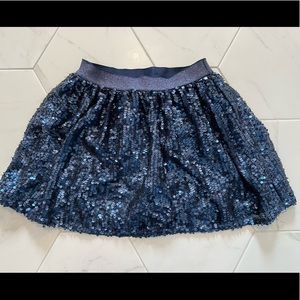 Cat & Jack Sequined Navy Blue Skirt (S)